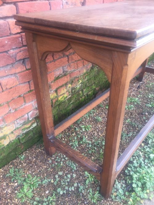 LATE C19TH EARLY C20TH OAK SERVING OR HALL TABLE OF REFORMED GOTHIC STYLE IN THE MANNER OF AWN PUGIN - ADDITIONAL PHOTO 3