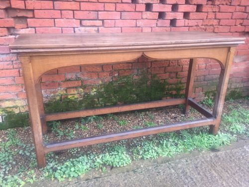 LATE C19TH EARLY C20TH OAK SERVING OR HALL TABLE OF REFORMED GOTHIC STYLE IN THE MANNER OF AWN PUGIN - ADDITIONAL PHOTO 10