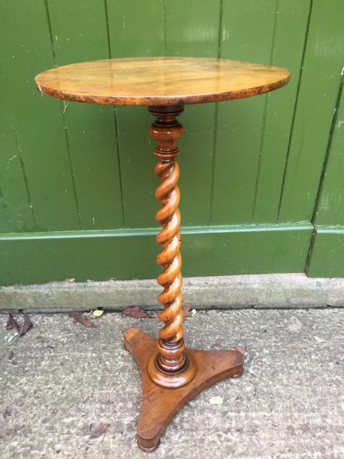 Mid C19th Walnut Oval- Topped Wine Table  or Candlestand, by Charles Hindley & Sons London.