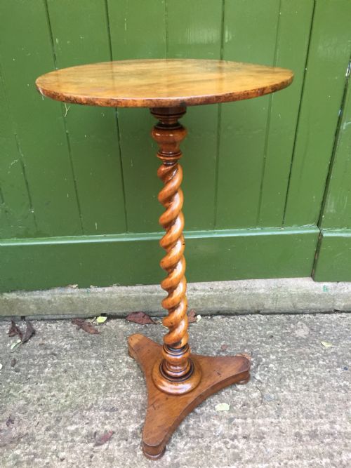 fig 1. Mid C19th walnut oval- topped wine table or candlestand, by Charles Hindley & Sons London.
