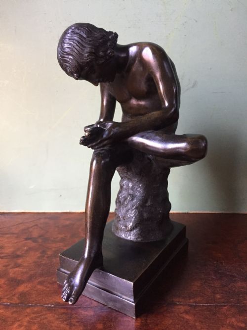 Late C19th Italian Bronze 'Grand Tour' Souvenir Sculpture, After the Antique, "Spinario" .