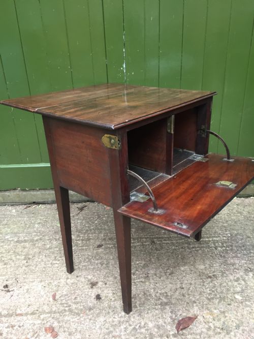 LATE C18TH GEORGE III PERIOD MAHOGANY DROPLEAF PEMBROKE DECEPTION TABLE - ADDITIONAL PHOTO 2