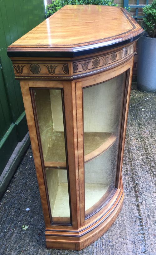 fig 4. Fine quality signed C19th satin-birch side cabinet or credenza with inlay in the manner of Owen Jones.