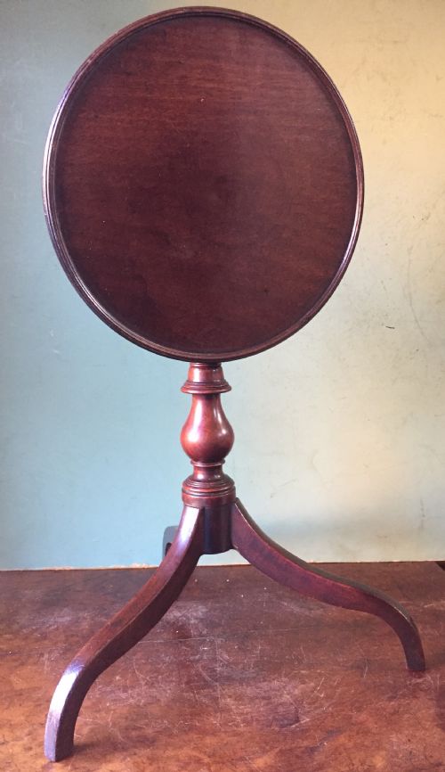 Fine Late C18th George III Period Miniature Mahogany Tripod-base Dish-top Table.