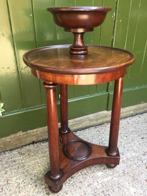 INTERESTING AND PRACTICAL EARLY C19TH FRENCH CIRCULAR MAHOGANY BEDSIDE TABLE OR 'VIDEPOCHE' - ADDITIONAL PHOTO 5