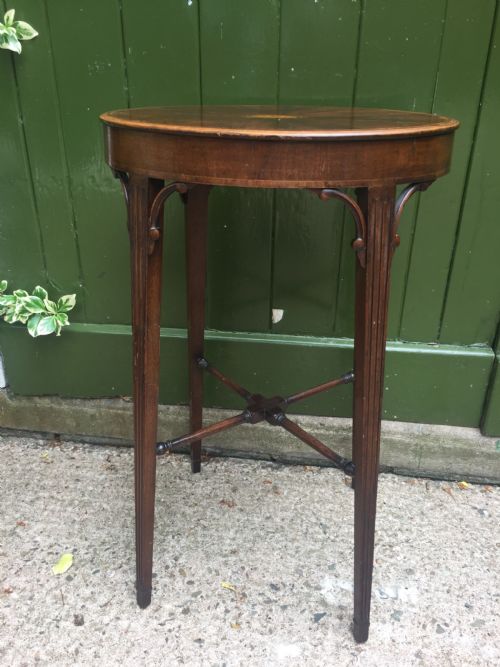fig 1. Late C19th George III period style inlaid mahogany urn stand .