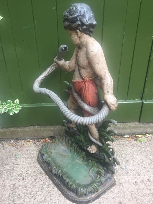 MID C19TH CASTIRON STICKSTAND DEPICTING THE YOUNG HERCULES - ADDITIONAL PHOTO 8