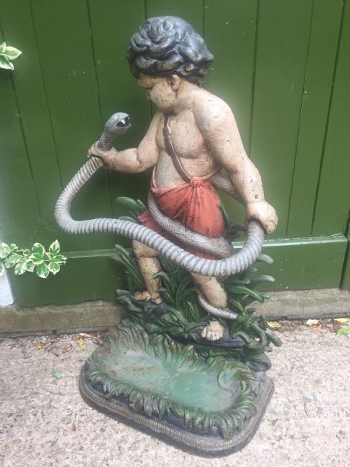 MID C19TH CASTIRON STICKSTAND DEPICTING THE YOUNG HERCULES - ADDITIONAL PHOTO 10