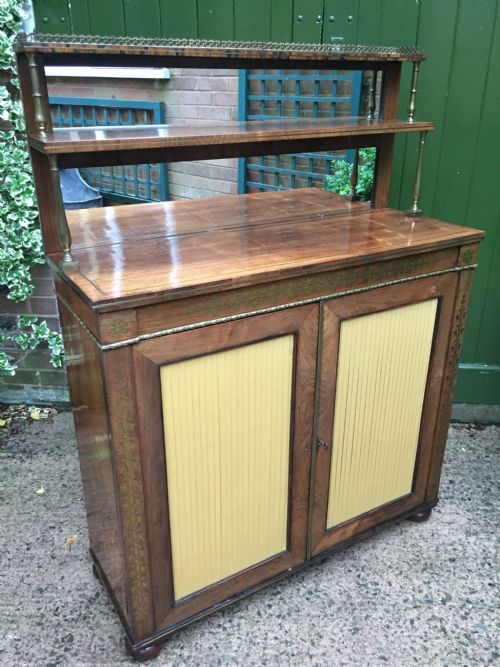 FINE QUALITY EARLY C19TH REGENCY PERIOD BRASSINLAID ROSEWOOD CHIFFONIER - ADDITIONAL PHOTO 12