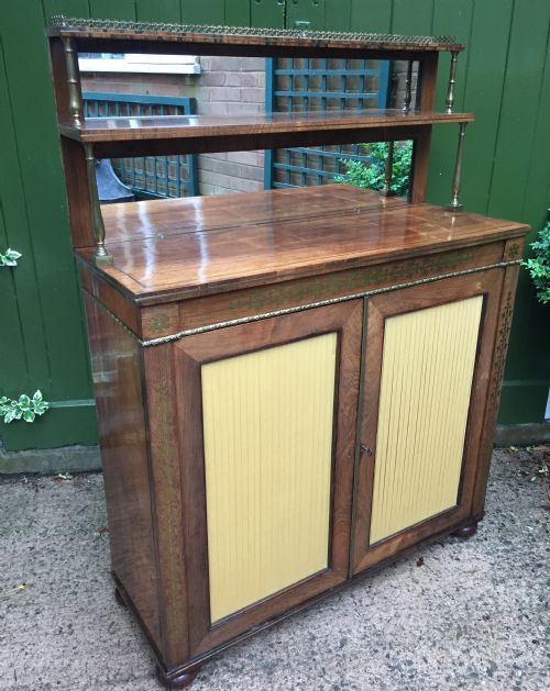 FINE QUALITY EARLY C19TH REGENCY PERIOD BRASSINLAID ROSEWOOD CHIFFONIER - ADDITIONAL PHOTO 16
