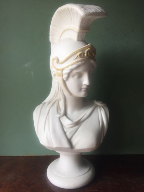 Fine Quality C19th Parian-ware Bust Study of Achilles ,Hero of the Trojan Wars in Greek Mythology .