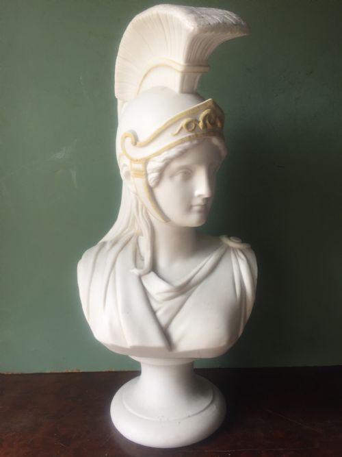 fig 1. Fine quality C19th parian-ware bust study of Achilles ,hero of the Trojan wars in Greek Mythology .