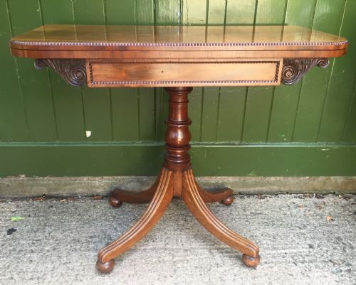 fig 1. Elegant early C19th Regency period mahogany fold-over card or games table.