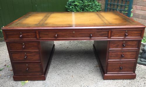 Superb Documented Early C19th Mahogany Double-sided 'Partners' Desk by M.willson , London.