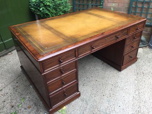 fig 2. Superb documented early C19th mahogany double-sided 'partners' desk by M.Willson , London.