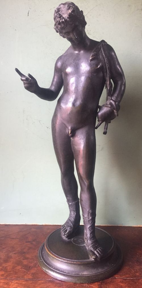fig 1. C19th Italian 'Grand Tour' souvenir classical bronze sculpture, after the antique, of Dionysus known as