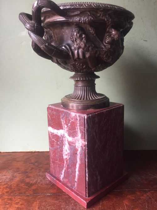 C19TH BRONZE 'GRAND TOUR' SOUVENIR BRONZE REDUCTION AFTER THE ANTIQUE OF THE WARWICK VASE - ADDITIONAL PHOTO 3
