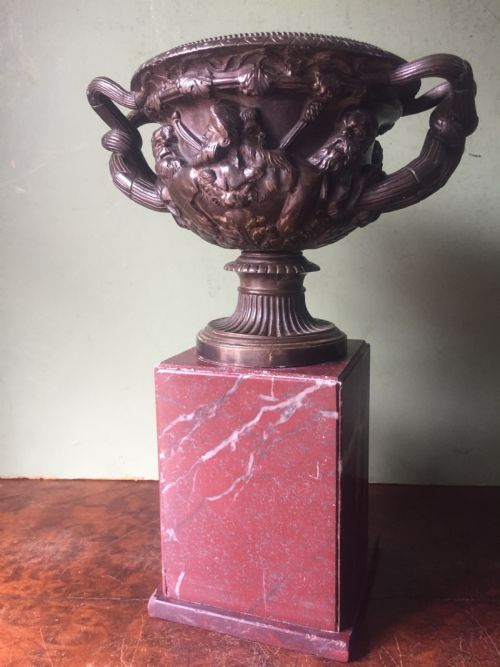 C19TH BRONZE 'GRAND TOUR' SOUVENIR BRONZE REDUCTION AFTER THE ANTIQUE OF THE WARWICK VASE - ADDITIONAL PHOTO 11