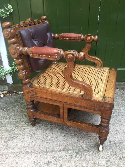 EARLY C19TH 'METAMORPHIC' OAK LIBRARY ARMCHAIR STEPS IN THE MANNER OF RICHARD HICKS BRIDGENS - ADDITIONAL PHOTO 28