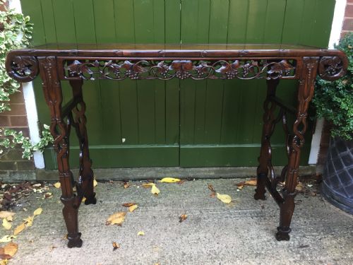Fine Quality Late C19th Chinese Qing Dynasty Carved Hardwood Scroll-ended 'Altar' or Console Table of Elegant Proportions.
