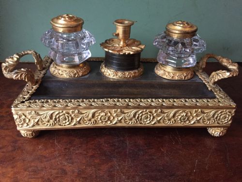 EARLY C19TH FRENCH EMPIRE DESIGN ORMOLUMOUNTED INKSTAND OF OUTSTANDING QUALITY - ADDITIONAL PHOTO 13