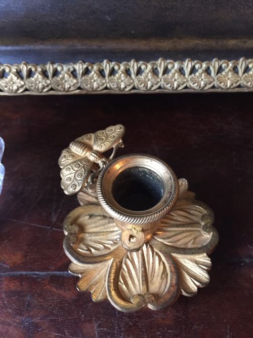 EARLY C19TH FRENCH EMPIRE DESIGN ORMOLUMOUNTED INKSTAND OF OUTSTANDING QUALITY - ADDITIONAL PHOTO 17
