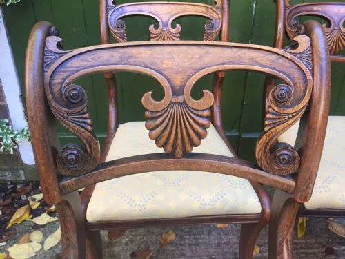 SET OF 4 EARLY C19TH REGENCY PERIOD 'GREEK REVIVAL ' DINING OR SIDE CHAIRS IN ORIGINAL SIMULATEDFAUX ROSEWOOD FINISH - ADDITIONAL PHOTO 3