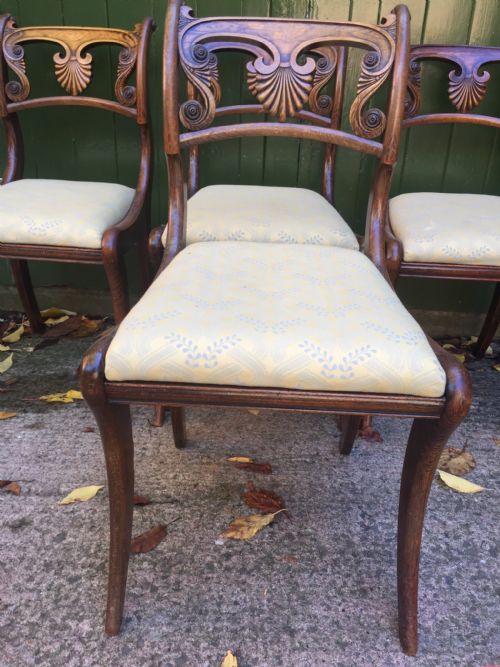 SET OF 4 EARLY C19TH REGENCY PERIOD 'GREEK REVIVAL ' DINING OR SIDE CHAIRS IN ORIGINAL SIMULATEDFAUX ROSEWOOD FINISH - ADDITIONAL PHOTO 14