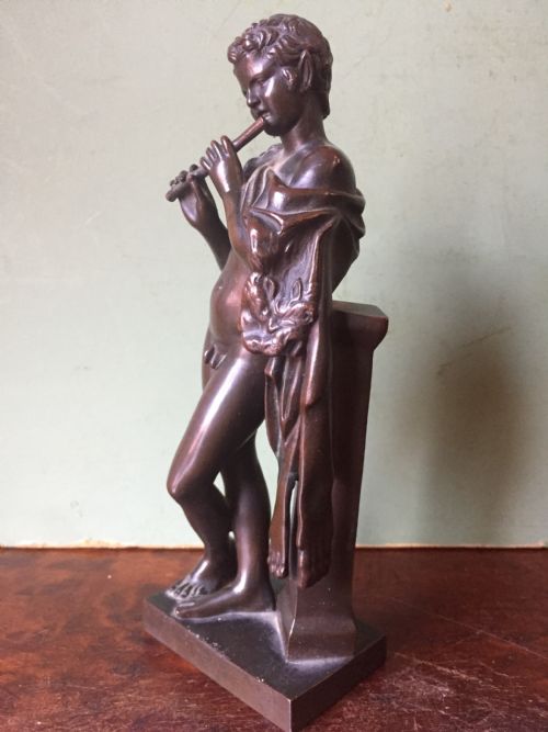 fig 3. Fine pair of C19th 'Grand Tour' souvenir bronze reductions , after the antique , of the Capitoline fauns by Barbedienne.