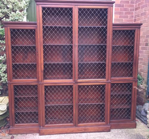 Early C19th Regency Period Mahogany 'Break-front'  Library Bookcase.