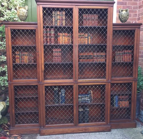 fig 1. Early C19th Regency period mahogany 'break-front' library bookcase.