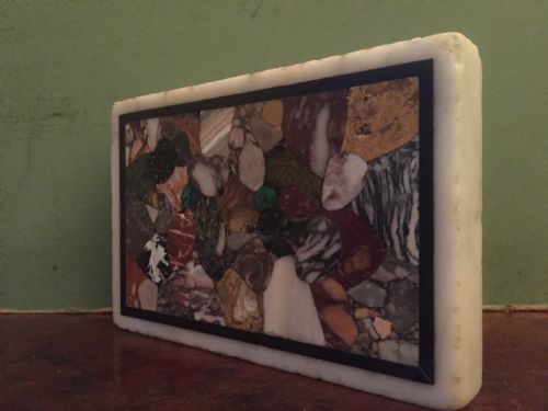 fig 2. Early C19th Italian specimen marble inlaid rectangular paperweight.