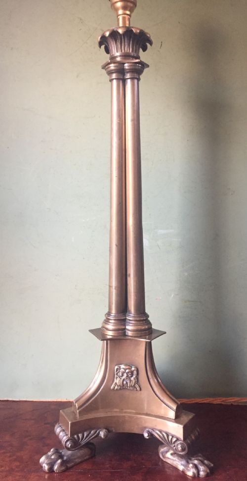 fig 2. Early C19th George IV period bronze 'cluster-column' form lamp of classical inspiration.