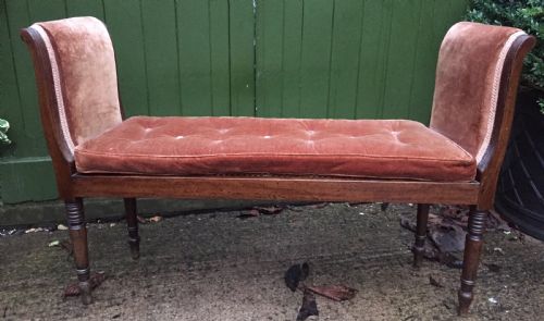 fig 1. An elegant early C19th Regency mahogany-framed window-seat of unusual form.