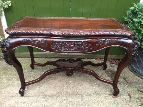 fig 2. Late C19th Chinese Qing Dynasty carved hardwood centre table of exhibition quality.