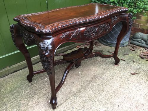 fig 3. Late C19th Chinese Qing Dynasty carved hardwood centre table of exhibition quality.