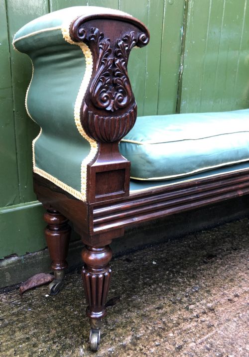 fig 3. C19th William IV period carved rosewood window seat or bench attributed to a design by Rudolph Ackermann.