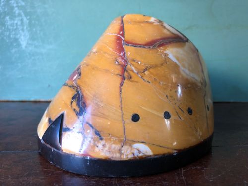 Unusual Late C19th Carved Italian Marble Desk-top Paperweight of a Horse’s Hoof and Shoe.