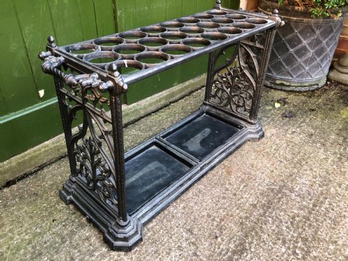 fig 1. Mid C19th cast-iron country house stick or umbrella stand of gothic design.