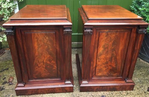 fig 1. Pair of early C19th George IV period mahogany pedestal cupboards .