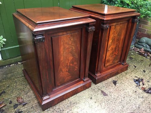 fig 2. Pair of early C19th George IV period mahogany pedestal cupboards .