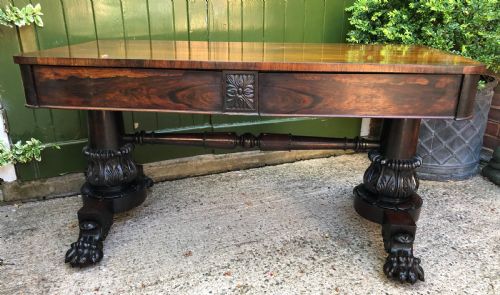Early C19th William IV Period Rose Library or Centre Table of Bold Design and Proportions.