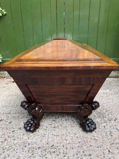 fig 6. Early C19th Regency period mahogany sarcophagus wine cooler by Wilkinson, London.