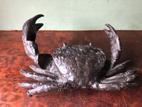 C19th Northern Italian Bronze Life-size Naturalistic Study of a Crab .