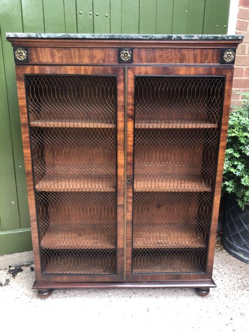 Early C19th George IV Period Mahogany Floor-standing 2-Door Bookcase .