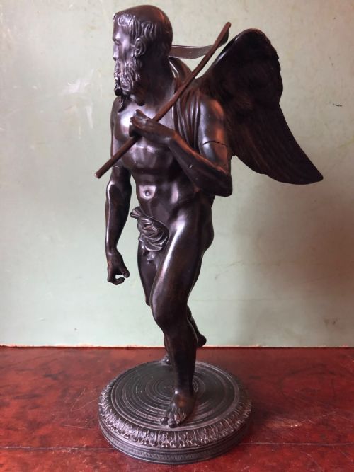 fig 2. Early C19th Italian bronze sculpture of the Greek god Cronos , known to the Romans as Saturn .