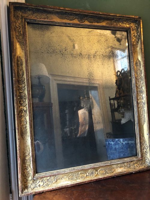 fig 1. Early C19th French Empire style gilt framed mirror .