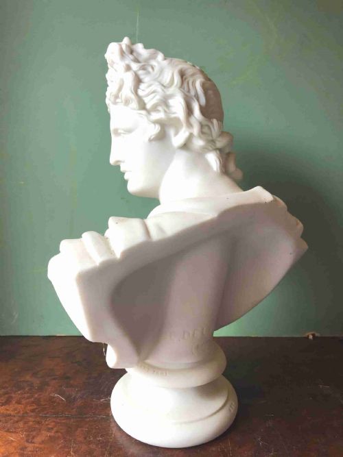 fig 2. C19th parian-ware porcelain bust study of “The Apollo Belvedere “.