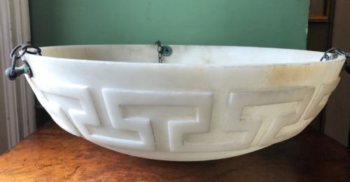 C19th Italian Carved Alabaster Light-shade Bowl or Plafonnier.
