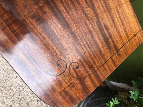 fig 1. Early C19th Regency period mahogany and ebony string-inlaid fold-over card or games table .